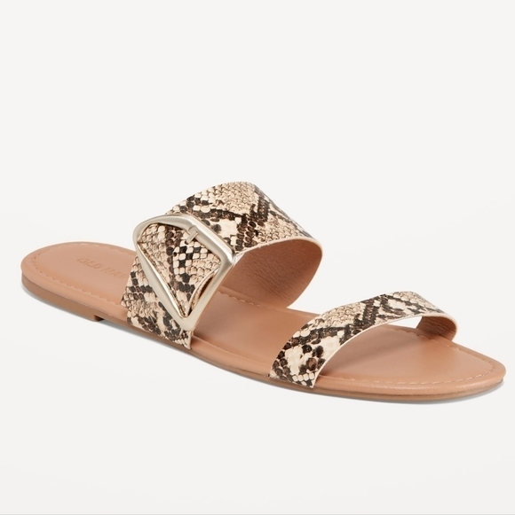 8 - Old Navy • Faux-Leather Double-Strap Metal-Hardware Sandals - Picture 1 of 1